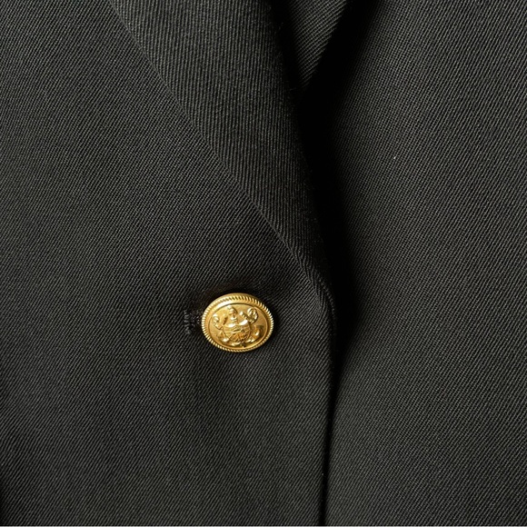 Vintage Hunter’s Glen Black Classic Single Button Blazer Suit Jacket Size 10 - Picture 4 of 16